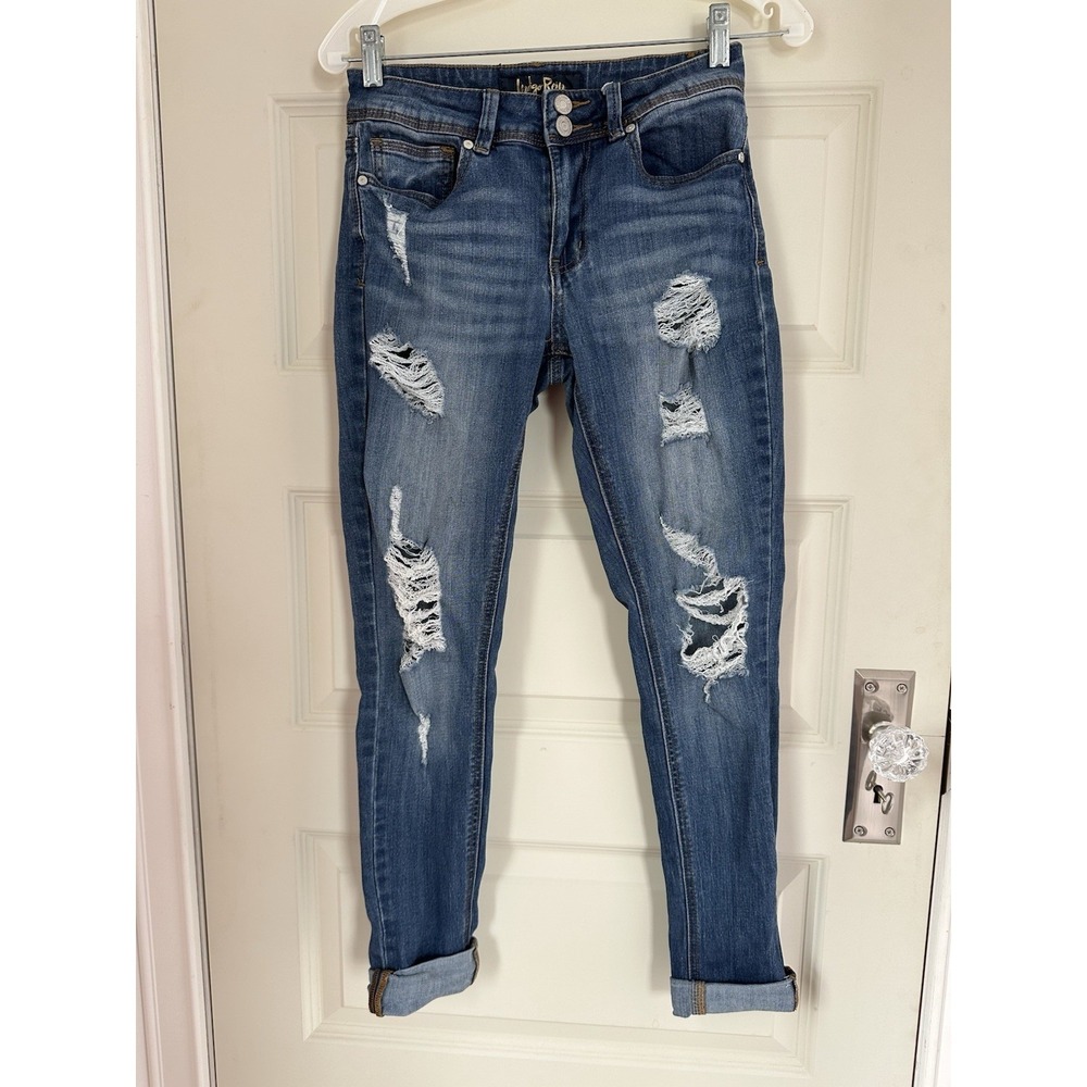 Indigo Rein Women Size‎ 7/27 Skinny Jeans Distressed